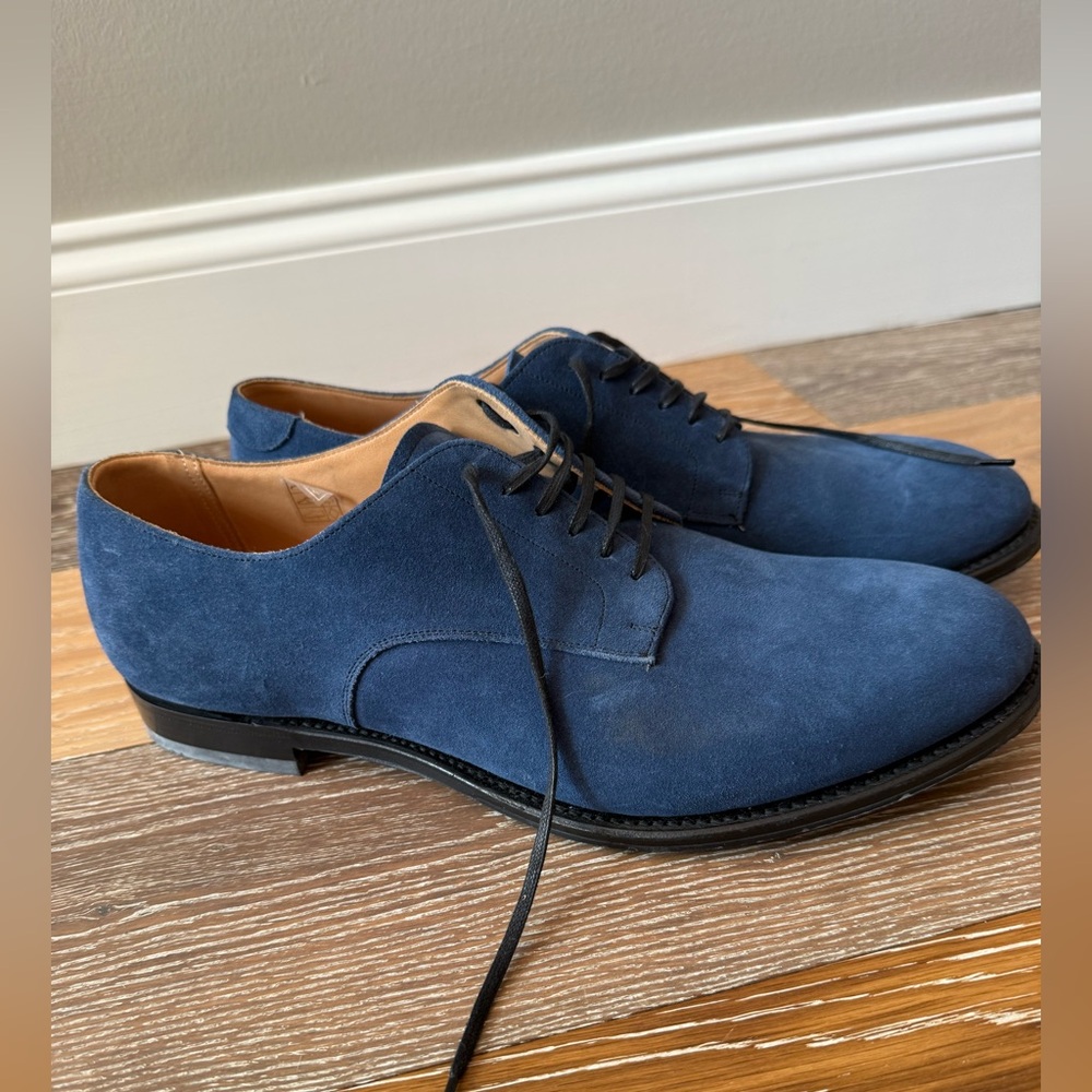 CHURCH'S blue Padstow Suede Derby Shoes - Picture 7 of 10